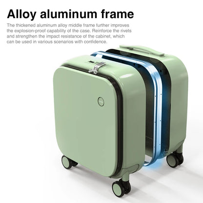 MIXI Patent Design Carry On Suitcase 18 Inch Rolling Luggage  Aluminum Frame