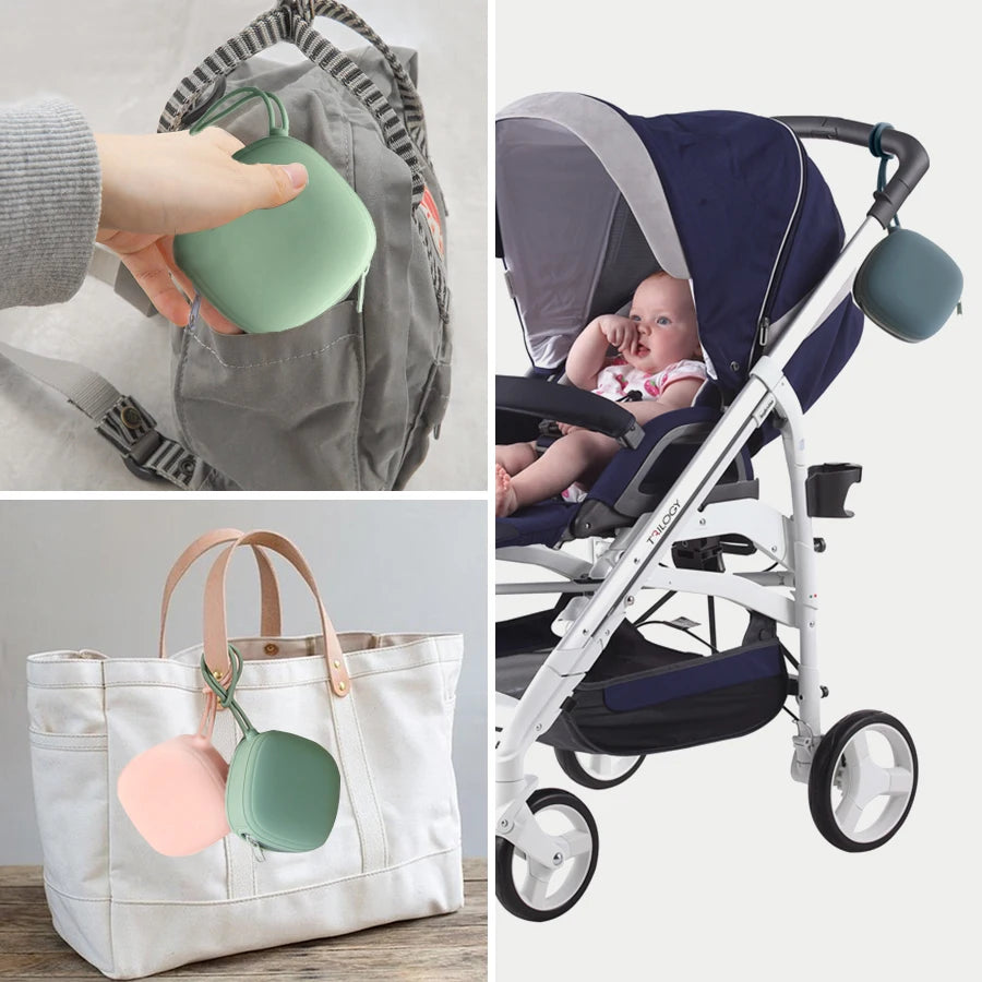 Porte-sucette Portable pour bébé, boîte à fermeture éclair, étui à tétons de qualité alimentaire pour accessoires d'allaitement