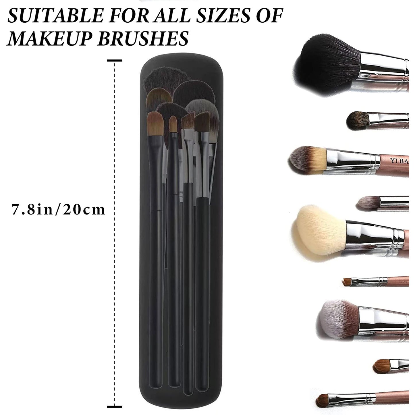 Silicone Makeup Brush Storage Bag Waterproof Makeup Brush Travel Holder Magnetic Portable