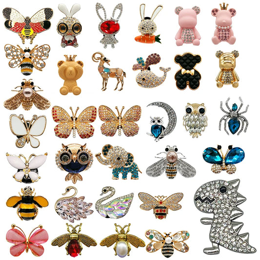 Luxury Metal Clog Charms Bling Designer Shoe Decorations Animal Series Dinosaur Butterfly Pins for Women