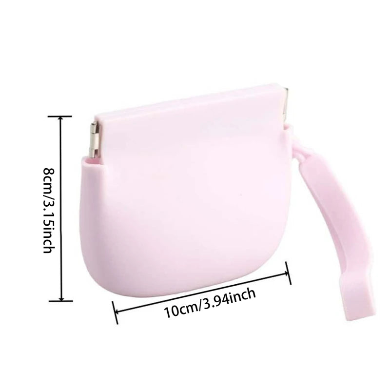 Lanyard Silicone Coin Purse Wallet Waterproof Solid Color Mini Makeup Bag