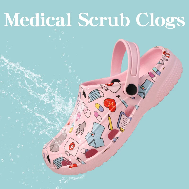 Nurse Clogs Medical Healthcare Shoes Light Weight EVA Patent Hard-working