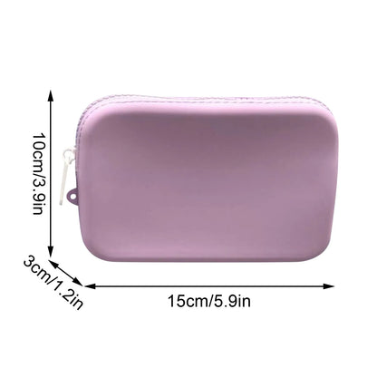 Petit sac de rangement cosmétique carré en Silicone, maquillage de voyage de grande capacité