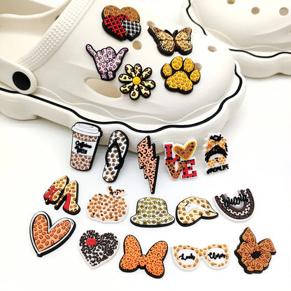 Leopard Shoe Charms Pin Single Sale for Croc Accessories DIY Shoe Wristband Decoration