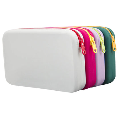 Square Silicone Cosmetic Storage Bag Large Capacity Travel Makeup Brush Holder