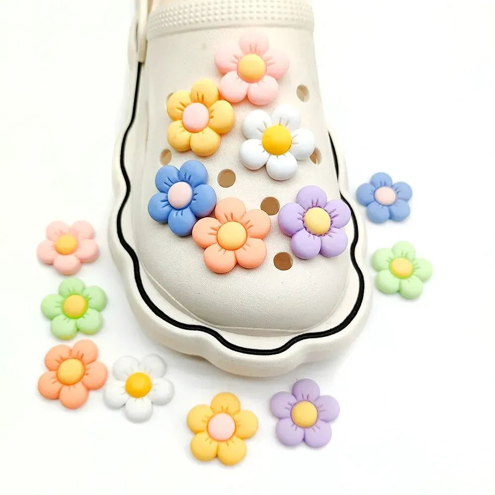 Flower Pattern Shoe Charms Set For Clogs  Bag Bubble