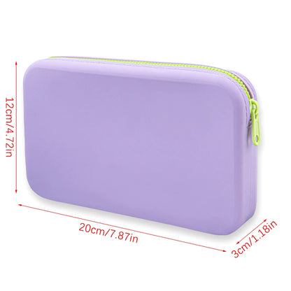 Square Silicone Cosmetic Storage Bag Large Capacity Travel Makeup Brush Holder