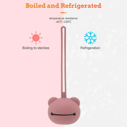 حقيبة تخزين الحلمة من السيليكون على شكل دب، ملحق آمن خالٍ من مادة BPA لحديثي الولادة وحامل اللهاية للأطفال